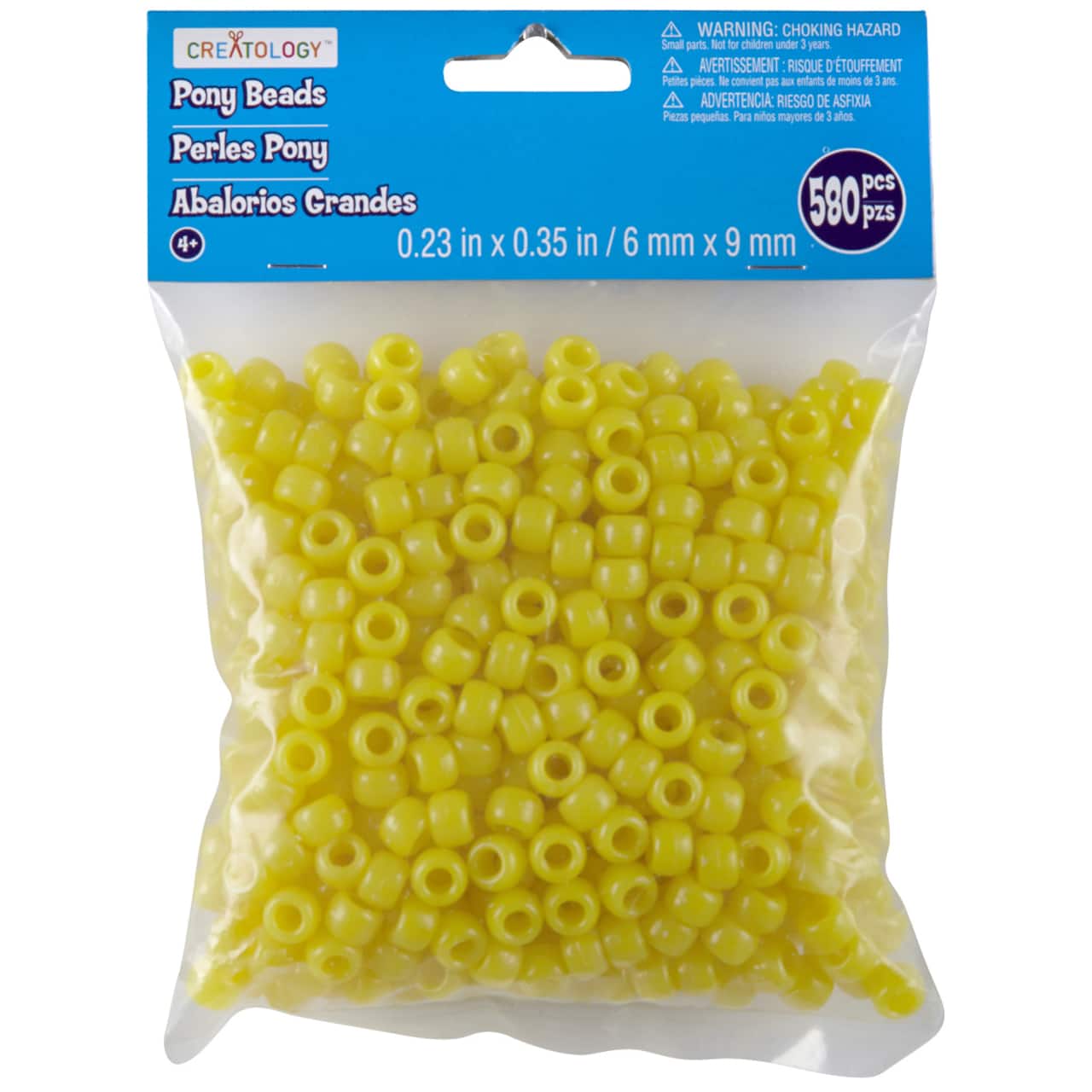 12 Packs: 580 ct. (6,960 total) Opaque Pony Beads by Creatology™, 6mm x 9mm